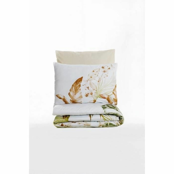 Aucune Juego de Cama de Algodón Satén Beige con Funda Nórdica y 2 Fundas de Almohada Aucune Juego de Cama de Algodón Satén Beige con Funda Nórdica y 2 Fundas de Almohada