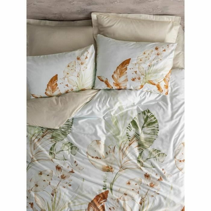 Aucune Juego de Cama de Algodón Satén Beige con Funda Nórdica y 2 Fundas de Almohada Aucune Juego de Cama de Algodón Satén Beige con Funda Nórdica y 2 Fundas de Almohada