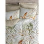 Aucune Juego de Cama de Algodón Satén Beige con Funda Nórdica y 2 Fundas de Almohada