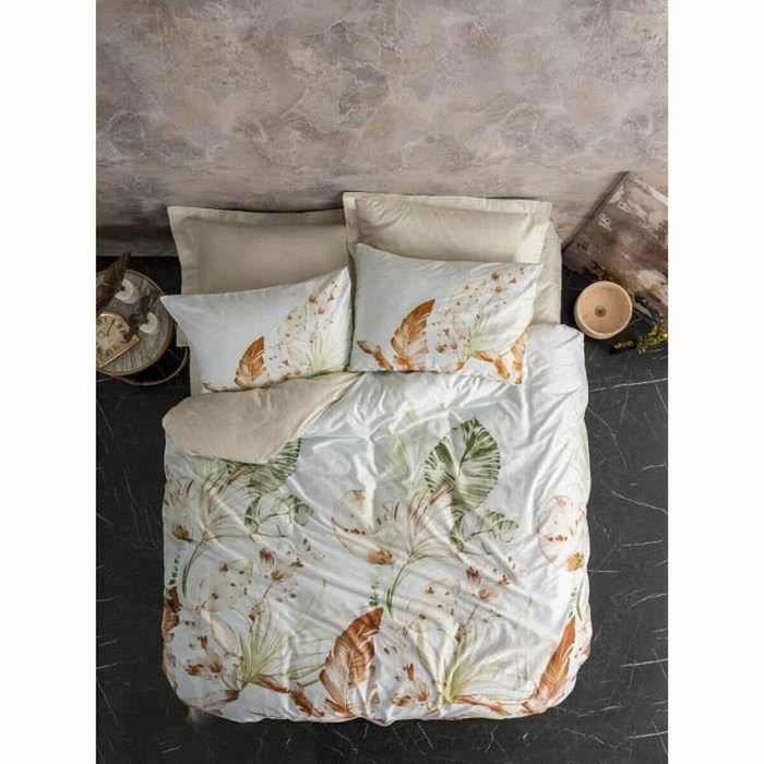 Aucune Juego de Cama de Algodón Satén Beige con Funda Nórdica y 2 Fundas de Almohada Aucune Juego de Cama de Algodón Satén Beige con Funda Nórdica y 2 Fundas de Almohada