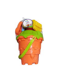 Marbueno Conjunto Cubo de Playa con Accesorios Naranja 29x13 cm