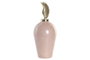 DKD Home Decor Tibor de Aluminio y Hierro Lacado Dorado y Rosa con Tapa