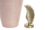 DKD Home Decor Tibor de Aluminio y Hierro Lacado Dorado y Rosa con Tapa