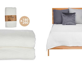 Giftdecor Colcha Cama Rombos Blanco 180x260 cm (Set de 4)
