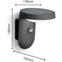 Philips Tyla Aplique de Pared con Sensor, Energía Solar 1.2W, Color Antracita - PHI8719514476912