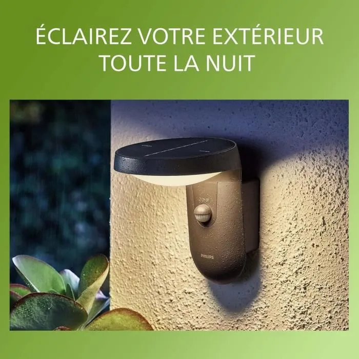 Philips Tyla Aplique de Pared con Sensor, Energía Solar 1.2W, Color Antracita - PHI8719514476912