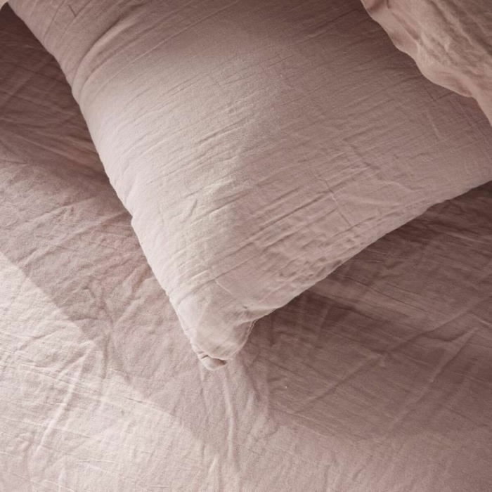 Today Juego de cama Rosa arena 2 personas 260x240cm con gasa de algodón lisa Today Juego de cama Rosa arena 2 personas 260x240cm con gasa de algodón lisa