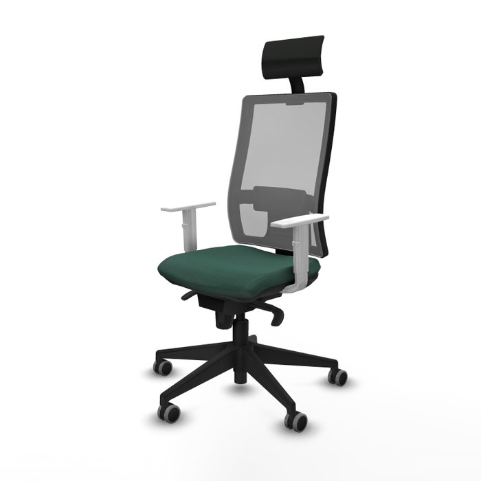 PIQUERAS Y CRESPO Silla de oficina Horna con mecanismo Sincro, Verde botella y Gris PIQUERAS Y CRESPO Silla de oficina Horna con mecanismo Sincro, Verde botella y Gris