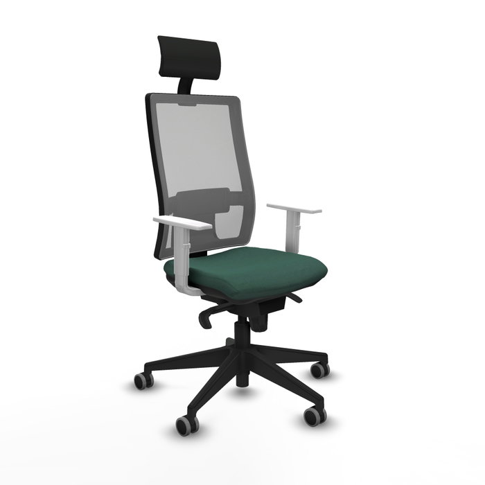 PIQUERAS Y CRESPO Silla de oficina Horna con mecanismo Sincro, Verde botella y Gris PIQUERAS Y CRESPO Silla de oficina Horna con mecanismo Sincro, Verde botella y Gris