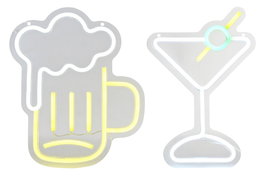 DKD Home Decor Decoracion Luminosa Led Amarillo Blanco Estilo Urban Young Gamer 1.5 x 30 x 21 cm (2 Unidades)