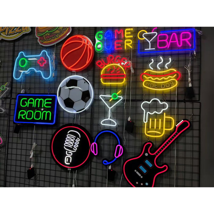 DKD Home Decor Decoración Luminosa LED Neón Cocktail Surtido de 2 unidades