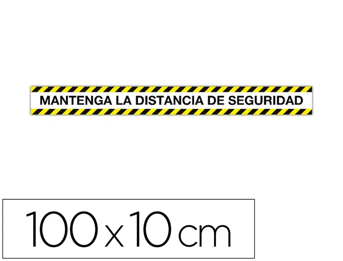Apli Cinta de Señalización Adhesiva Mantenga la Distancia 100 x 10 cm Apli Cinta de Señalización Adhesiva Mantenga la Distancia 100 x 10 cm