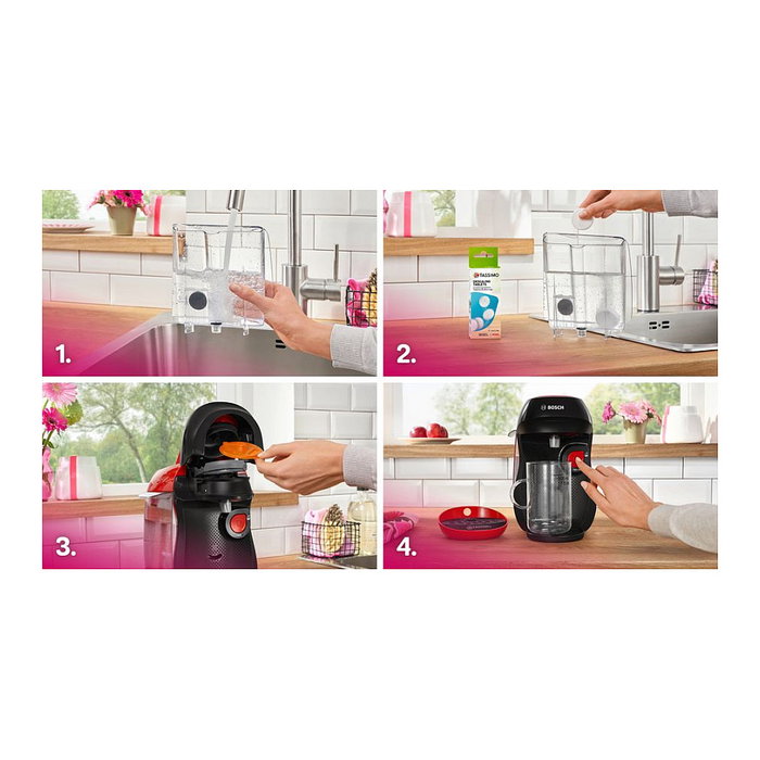 Bosch Tassimo Happy TAS103E Máquina de café a cápsulas Rojo y Negro