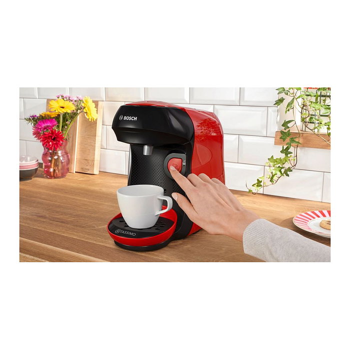 Bosch Tassimo Happy TAS103E Máquina de café a cápsulas Rojo y Negro