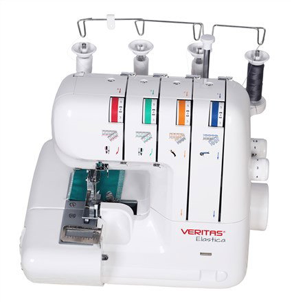 Veritas Máquina de Coser Overlock Remalladora Elastica 3/4 Hilos hasta 1000 Puntadas por Minuto para Tejano Cuero Tela de Abrigo