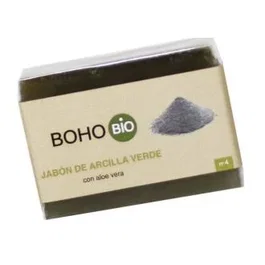BOHO Jabón Pastilla Arcilla Verde 100Gr Bio Limpia en Profundidad para Pieles con Impurezas