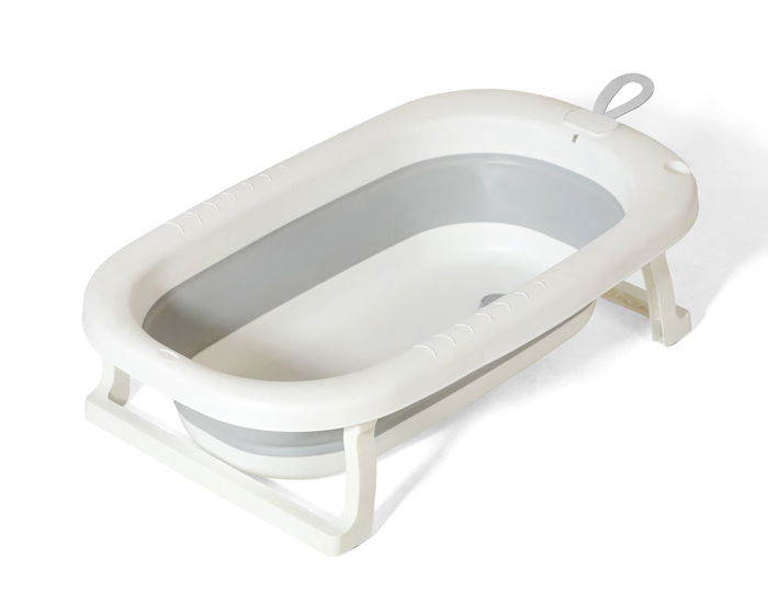KioKids Bañera Plegable para Bebé +0 Meses con Tubo de Desagüe y Colgador de Pared