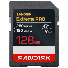 SanDisk Extreme PRO SDXC UHS-I Tarjeta de Memoria 128GB - SDSDXXJ-128G-GSCIN - 250MB/s Lectura, 120MB/s Escritura