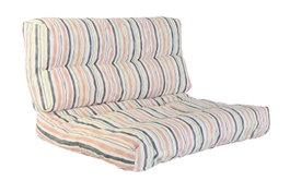 DKD Home Decor Set de 2 Cojines de Suelo Rayas Multicolor 120x80x16 cm