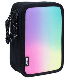 Milan Plumier 3 Pisos C-Contenido Sunset Negro con Estuche Completo Incluye Material Escolar