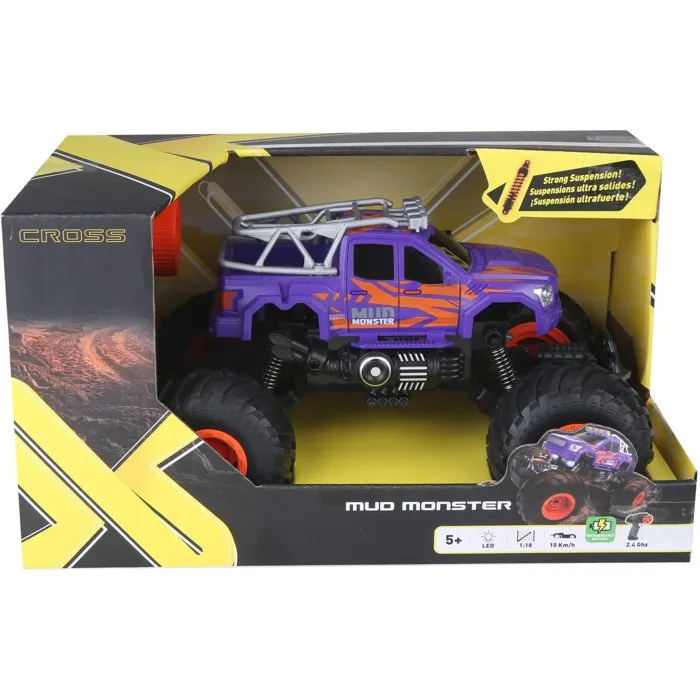 Silverlit EXOST Mud Monster Coche Teledirigido 1/16 2.4GHz con Neumáticos Todoterreno Grandes, para +5 Años