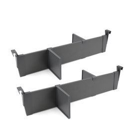 Emuca Kit de accesorios divisores para interior de cajones Vertex-Concept, ancho 600mm, Aluminio y Plástico, Gris antracita