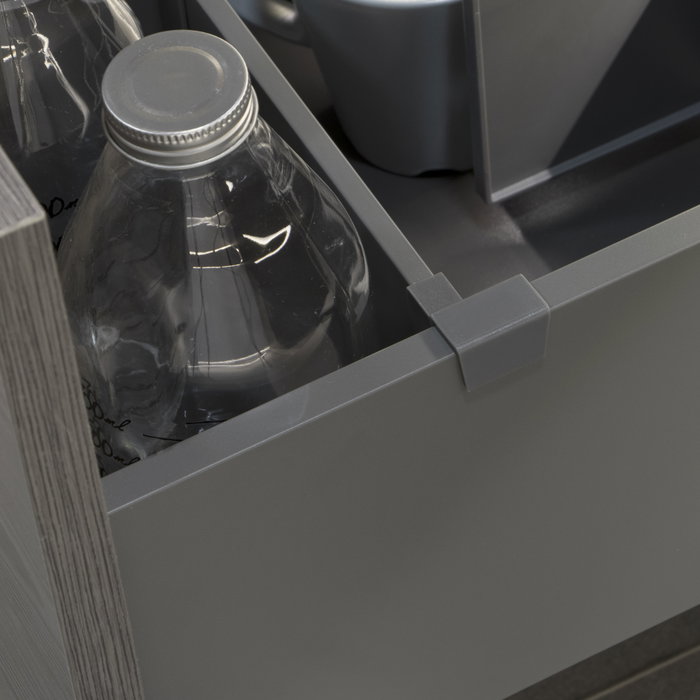Emuca Kit de accesorios divisores para interior de cajones Vertex-Concept, ancho 600mm, Aluminio y Plástico, Gris antracita