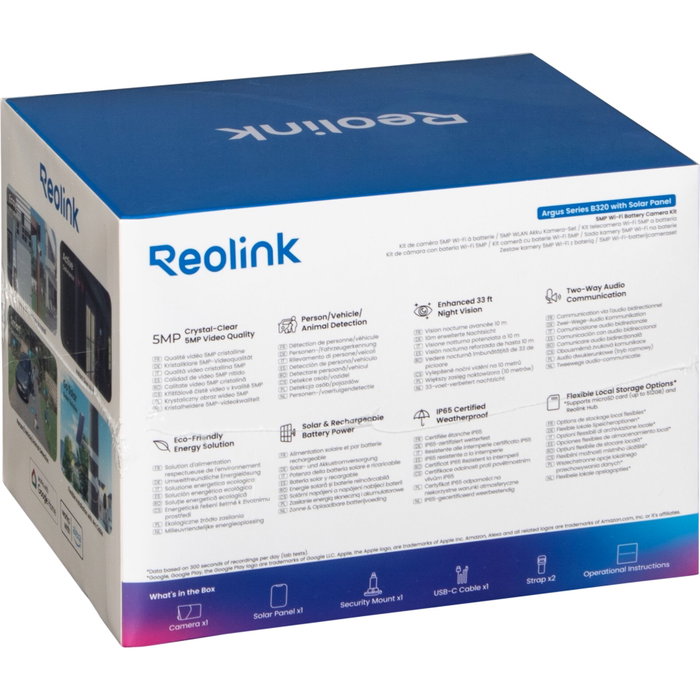 Reolink Argus Eco B320 con Panel Solar 5MP