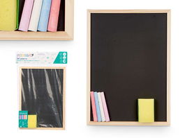 Pincello Pizarra Tiza Borrador 29 cm x 21 cm Madera Negra (Set de 24)