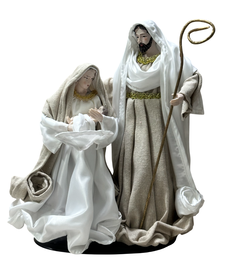 DKD Home Decor Nacimiento de Poliéster Blanco y Beige 27x24x40 cm