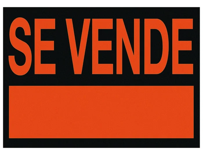 Archivo 2000 Cartel Plástico Archivo 2000 Se Vende Rojo Fluorescente 700x500 mm
