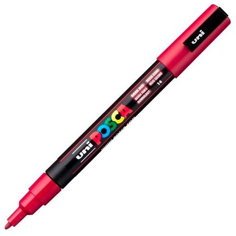 Posca Marcador PC-3M Punta Cónica 0,9-1,3 mm Rojo Oscuro Posca Marcador PC-3M Punta Cónica 0,9-1,3 mm Rojo Oscuro