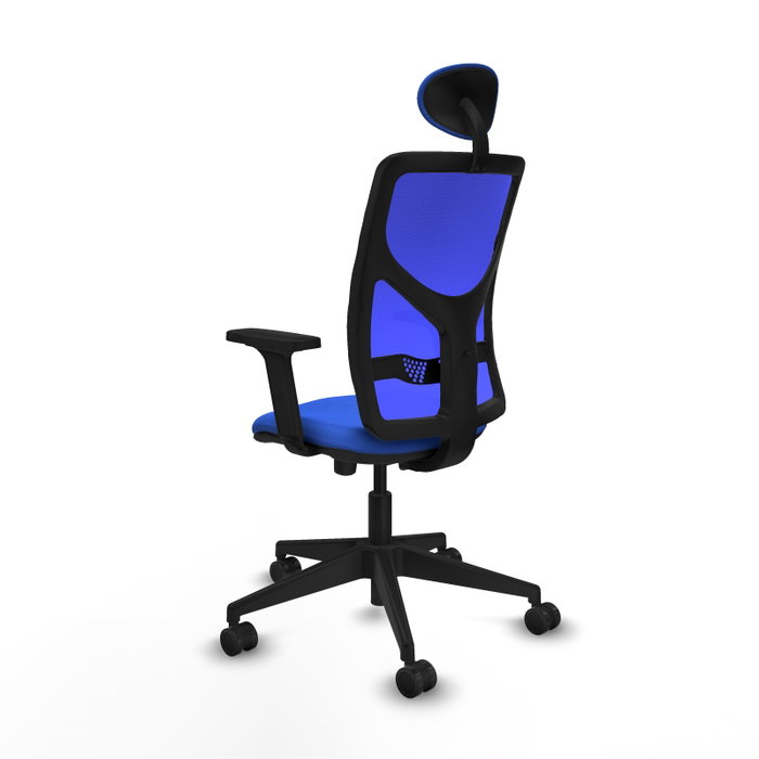 PIQUERAS Y CRESPO Silla de oficina Motilla Azul con mecanismo Sincro/Traslack