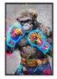 DKD Home Decor Cuadro LED Lienzo Chimpancé Boxeo