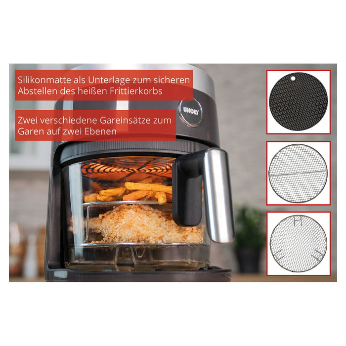 UNOLD 58695 Freidora de Aire Caliente de Cristal