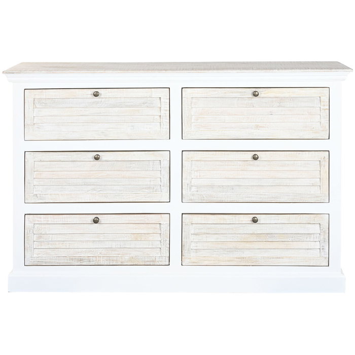 DKD Home Decor Cómoda de Mango Blanco con 6 Cajones DKD Home Decor Cómoda de Mango Blanco con 6 Cajones