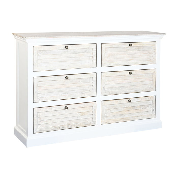 DKD Home Decor Cómoda de Mango Blanco con 6 Cajones DKD Home Decor Cómoda de Mango Blanco con 6 Cajones