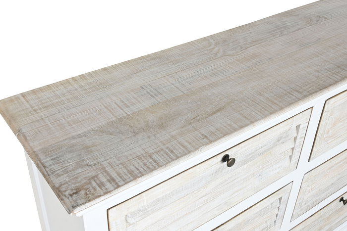 DKD Home Decor Comoda Romantico 6 Cajones Blanco Natural 150x40x100 cm DKD Home Decor Comoda Romantico 6 Cajones Blanco Natural 150x40x100 cm