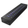 ICY BOX IB-AC6113 HUB USB 3.2 de 14 puertos en Aluminio Negro