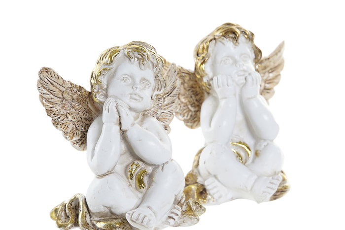 DKD Home Decor Figura de Ángel en Resina Dorado Surtido