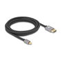 DeLOCK Cable Mini DisplayPort a DisplayPort 8K 60 Hz 3 m Gris Metal