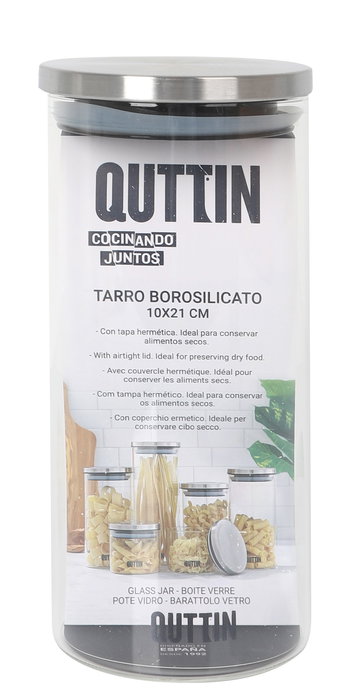 Quttin Tarro Borosilicato 10 cm x 21 cm (12 Unidades)