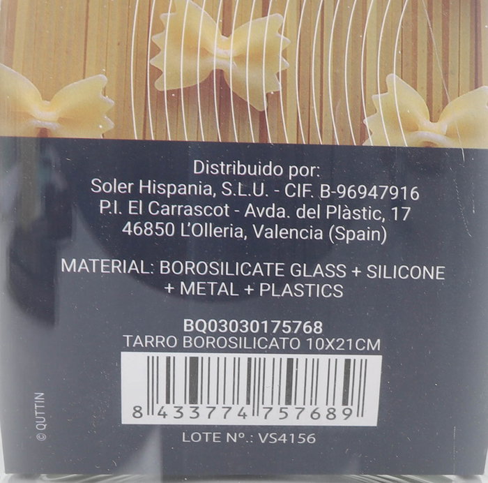Quttin Tarro Borosilicato 10 cm x 21 cm (12 Unidades)