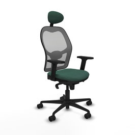 PIQUERAS Y CRESPO Silla de oficina Jorquera con mecanismo Sincro, Verde botella y Gris