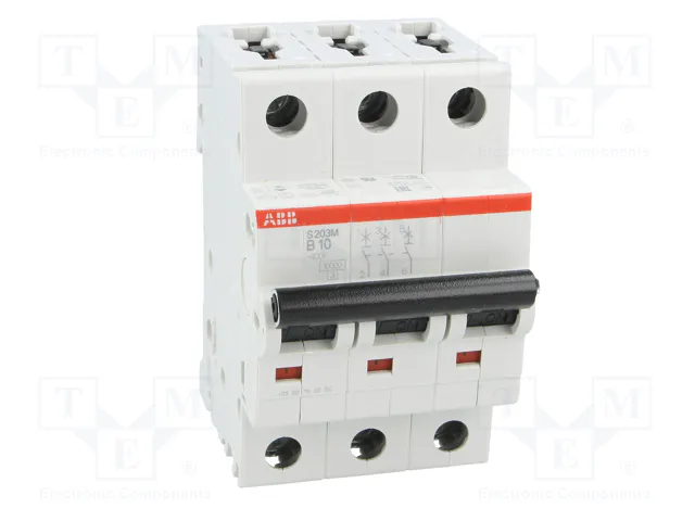 ABB S200M S203M-B10 Interruptor magnetotérmico 10A 3 polos ABB S200M S203M-B10 Interruptor magnetotérmico 10A 3 polos