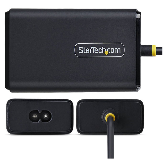 StarTech.com Adaptador de Alimentación USB-C con Cable USB-C de 1.5 m, Conector CA 110-240 V, 65 Vatios, Europa, Negro
