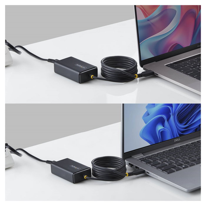 StarTech.com Adaptador de Alimentación USB-C con Cable USB-C de 1.5 m, Conector CA 110-240 V, 65 Vatios, Europa, Negro