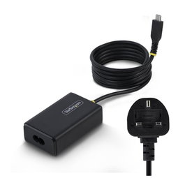 StarTech.com Adaptador de alimentación USB-C 65W con cable de 1,5 m, Negro
