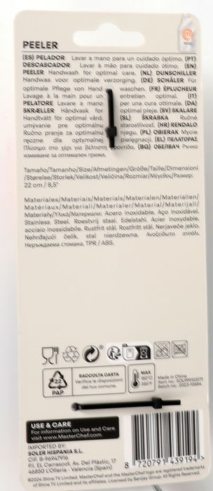 Masterchef Pelador Ss 21.9 cm x 6.9 cm x 2.4 cm (24 Unidades)