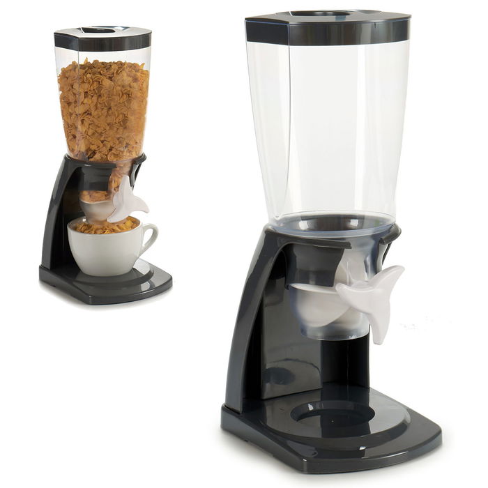 Kinvara Dispensador de Cereales de Plástico Gris 4.5L 16x40x20 cm (Set de 6)